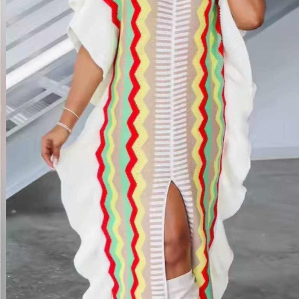 Colorful Zigzag Patterned Dress